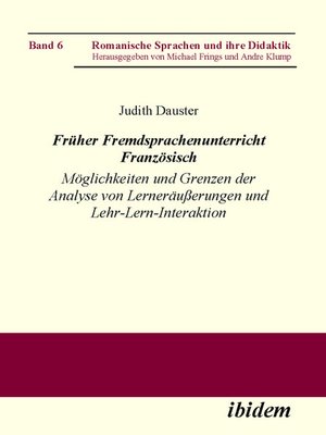 cover image of Früher Fremdsprachenunterricht Französisch
